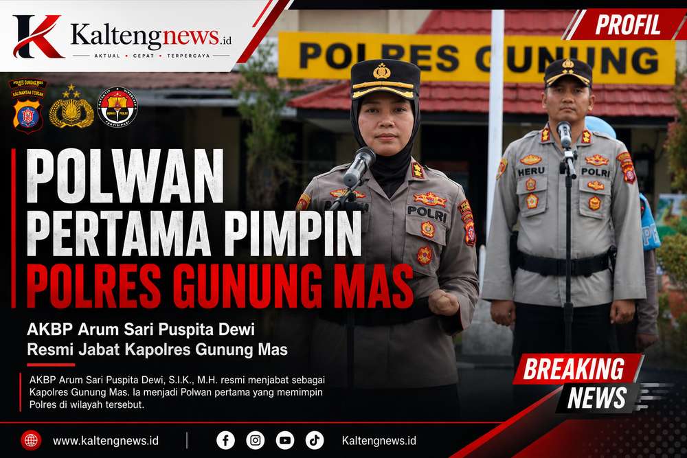 Polwan Pertama Pimpin Polres Gunung Mas, AKBP Arum Sari Puspita Dewi Siap Perkuat Pelayanan dan Keamanan Masyarakat
