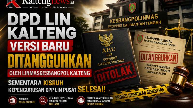 DPD LIN Kalteng Versi Baru Ditangguhkan, Kesbangpol Tunggu Penyelesaian Sengketa DPP LIN