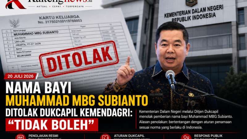 Nama Bayi Mengandung Singkatan Ditolak, Dukcapil Tegaskan Ikuti Aturan