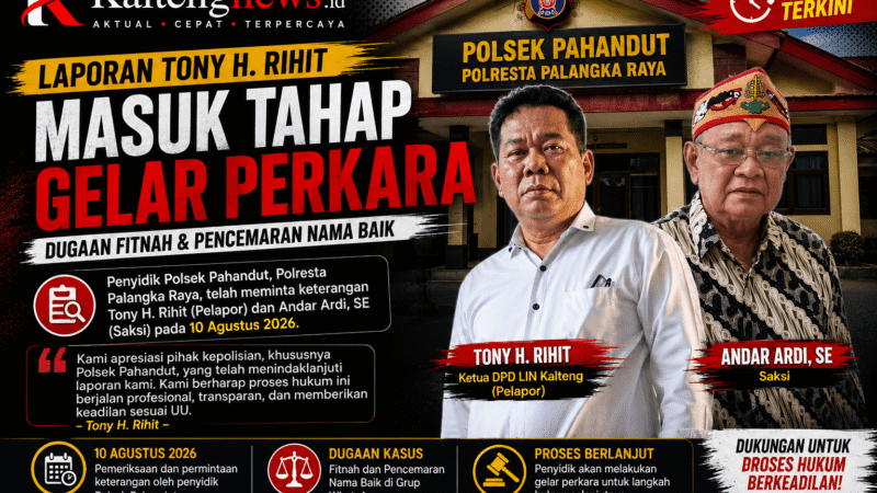 Laporan Tony H Rihit Segera Digelar