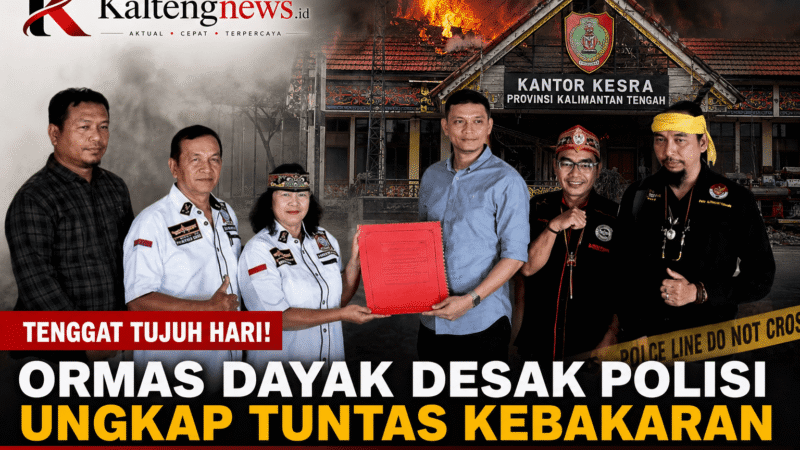 Ormas Dayak Desak Polisi Ungkap Tuntas Kebakaran Kantor Kesra Kalteng