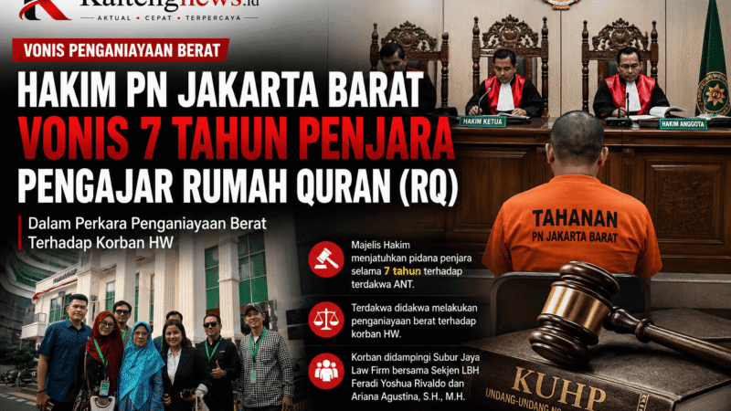 Hakim PN Jakarta Barat Vonis 7 Tahun Pengajar Rumah Quran dalam Perkara Penganiayaan Berat
