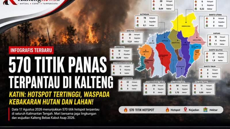 570 Hotspot Terdeteksi di Kalteng, Kotim Tertinggi