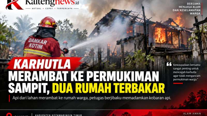 Karhutla Merambat ke Permukiman Sampit, Dua Rumah Terbakar