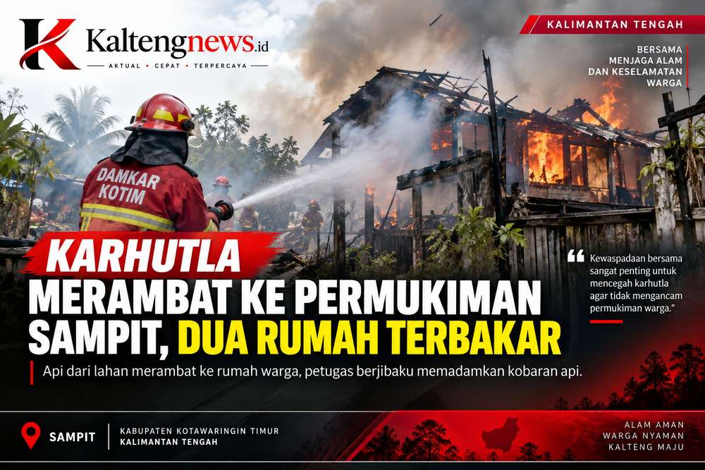 Karhutla Merambat ke Permukiman Sampit, Dua Rumah Terbakar
