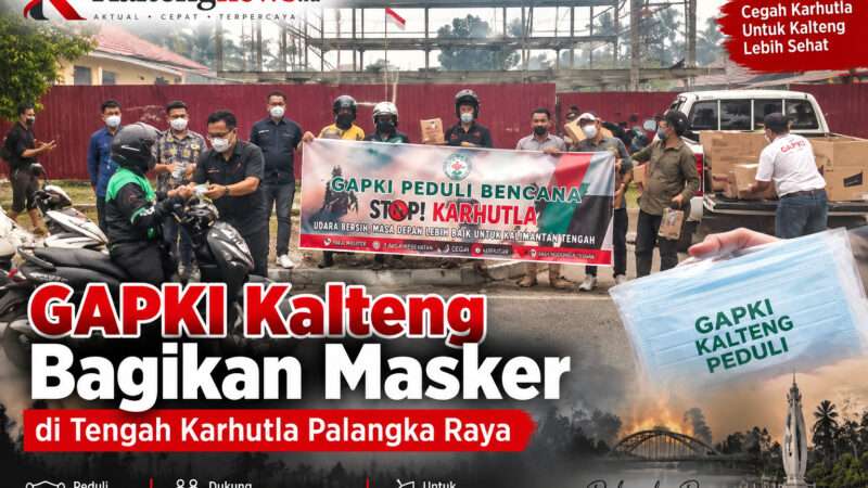 GAPKI Kalteng Bagikan Masker di Tengah Karhutla Palangka Raya