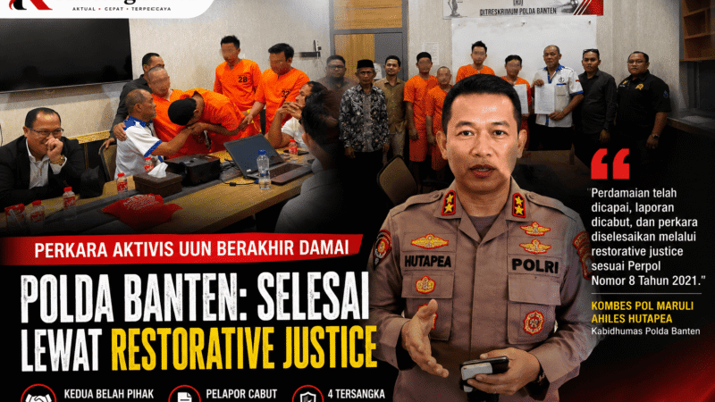 Polda Banten Tegaskan Perkara Aktivis Uun Berakhir Damai melalui Restorative Justice
