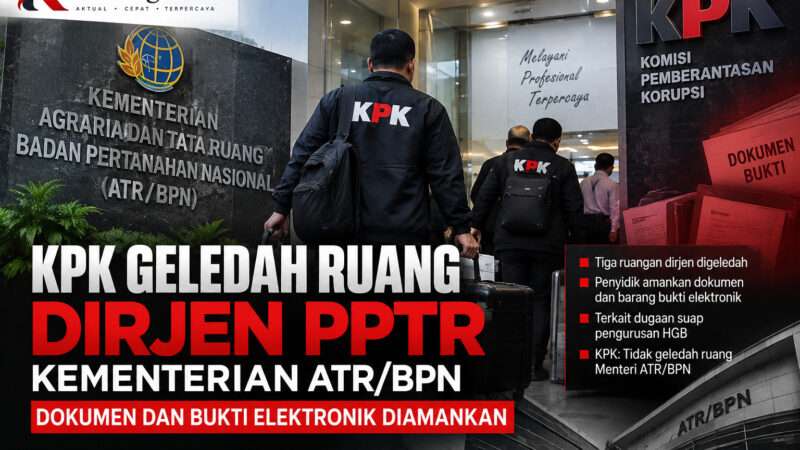KPK Geledah Tiga Ruangan Dirjen ATR/BPN, Dokumen dan Bukti Elektronik Diamankan