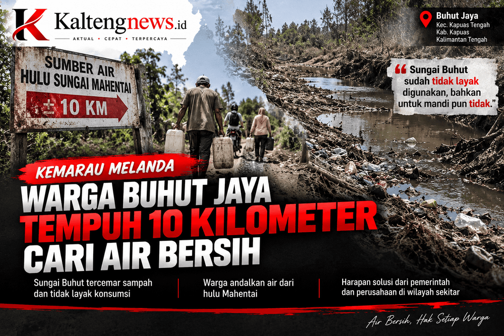 Kemarau Melanda, Warga Buhut Jaya Tempuh 10 Kilometer Cari Air Bersih