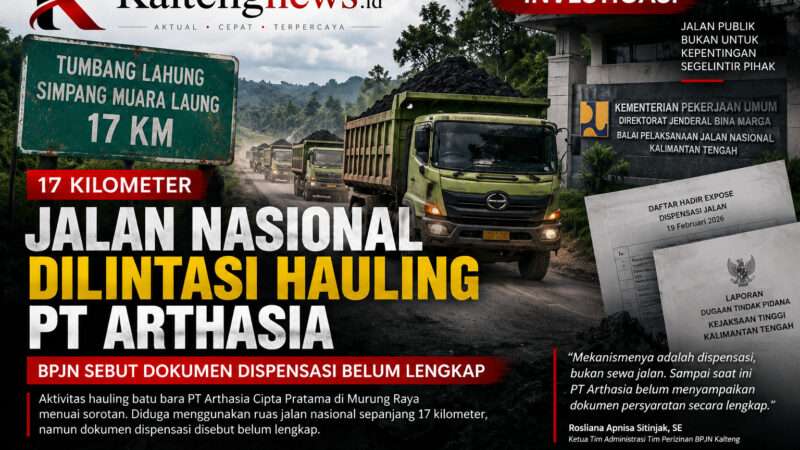 Jalan Nasional 17 Kilometer Dilintasi Hauling PT Arthasia, BPJN Sebut Dokumen Dispensasi Belum Lengkap