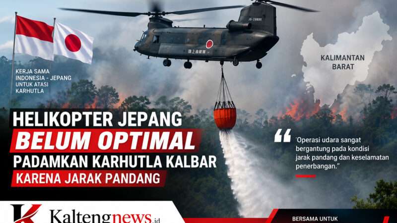 Helikopter Chinook Jepang Belum Optimal Padamkan Karhutla Kalbar, Terkendala Jarak Pandang