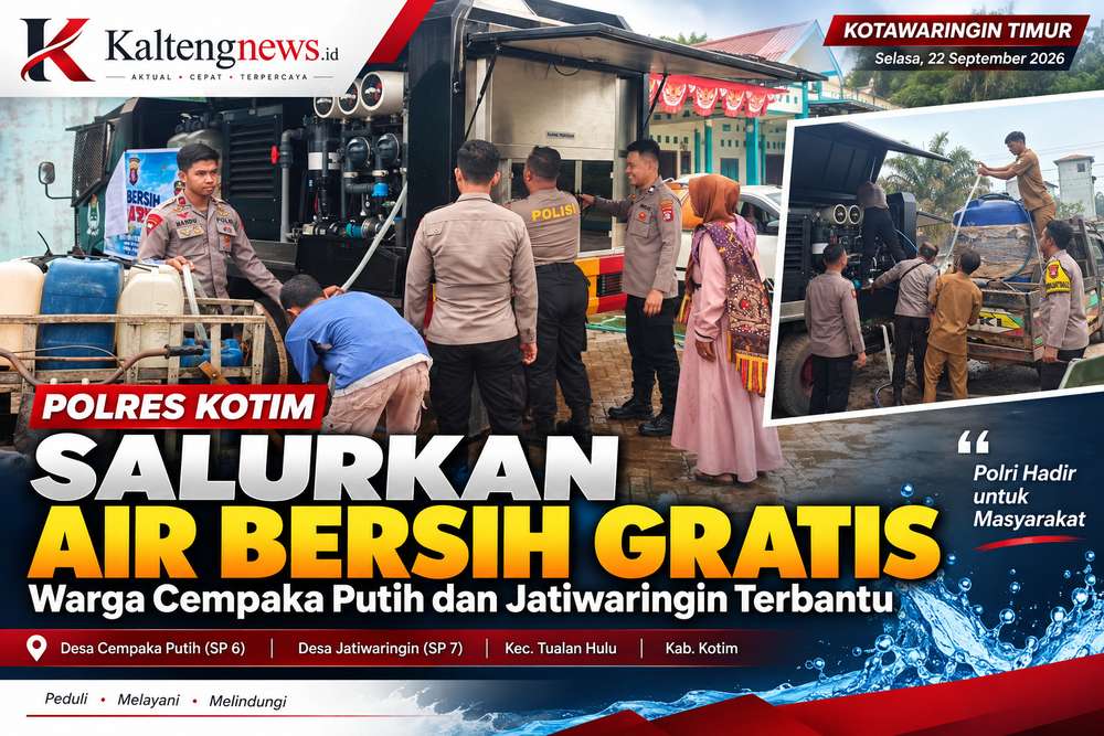 Polres Kotim Salurkan Air Bersih Gratis ke Warga Cempaka Putih dan Jatiwaringin