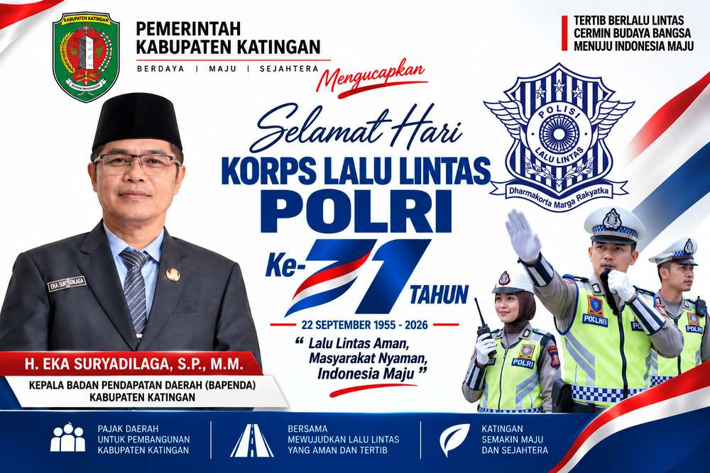 Bapenda Katingan Sampaikan Ucapan Hari Lalu Lintas Bhayangkara ke-71