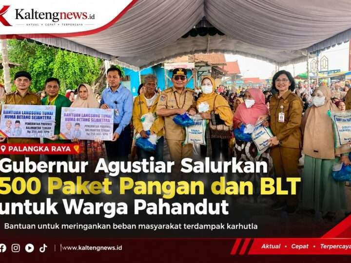 Gubernur Agustiar Salurkan 500 Paket Pangan dan BLT untuk Warga Pahandut