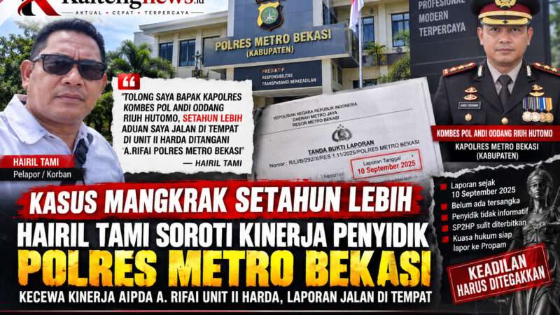 Setahun Lebih Belum Jelas, Hairil Tami Pertanyakan Penanganan Aduan di Polres Metro Bekasi