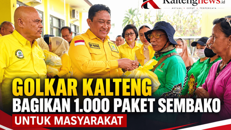 Golkar Kalteng Bagikan 1.000 Paket Sembako, Sasar Ojol hingga Petugas Kebersihan