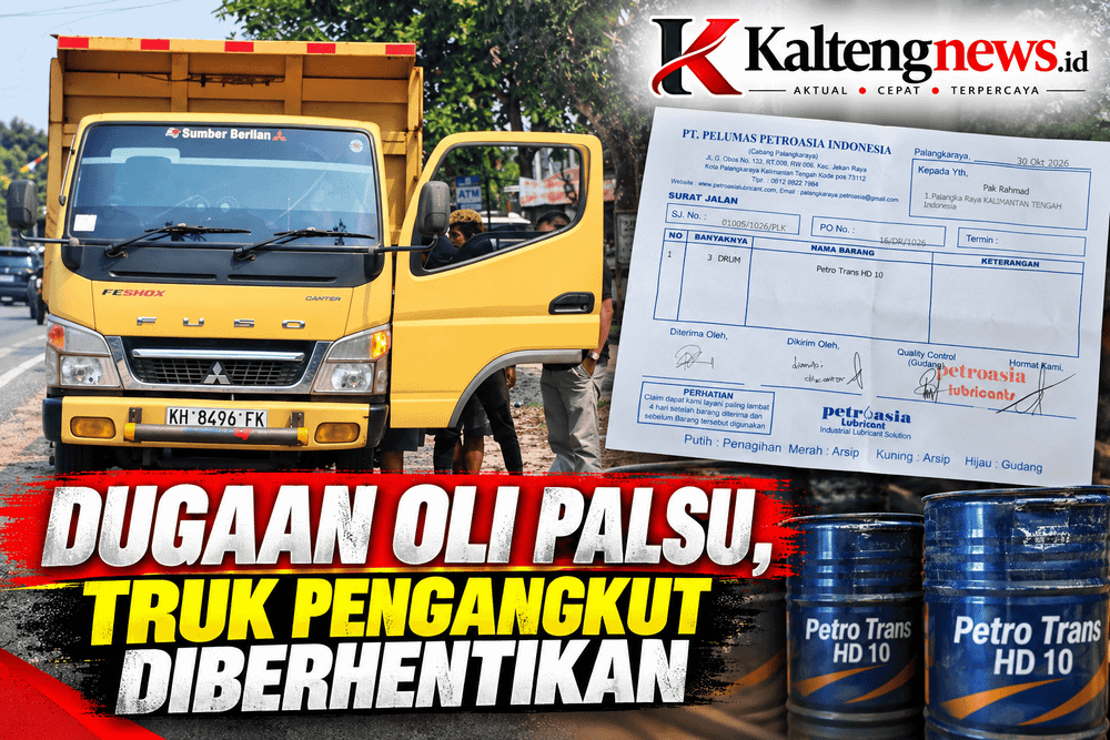 Dugaan Oli Palsu, Truk Pengangkut Diberhentikan