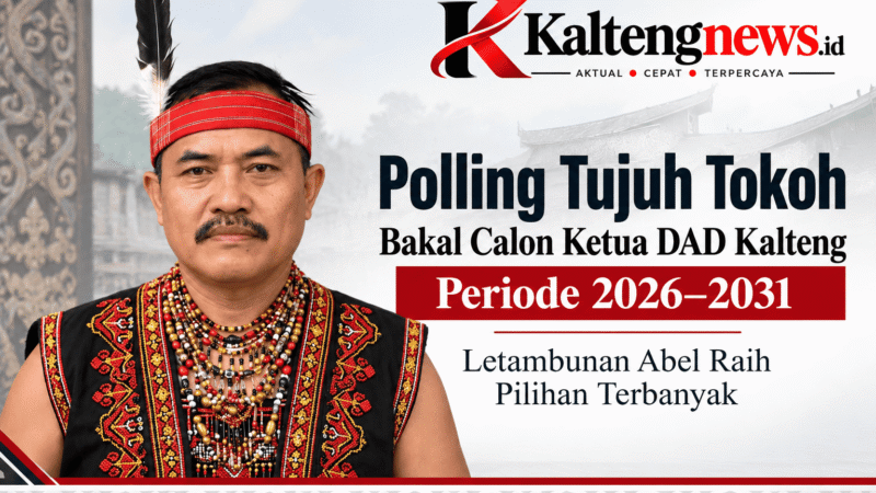 Polling Tujuh Tokoh Bakal Calon Ketua DAD Kalteng Periode 2026–2031, Letambunan Abel Raih Pilihan Terbanyak