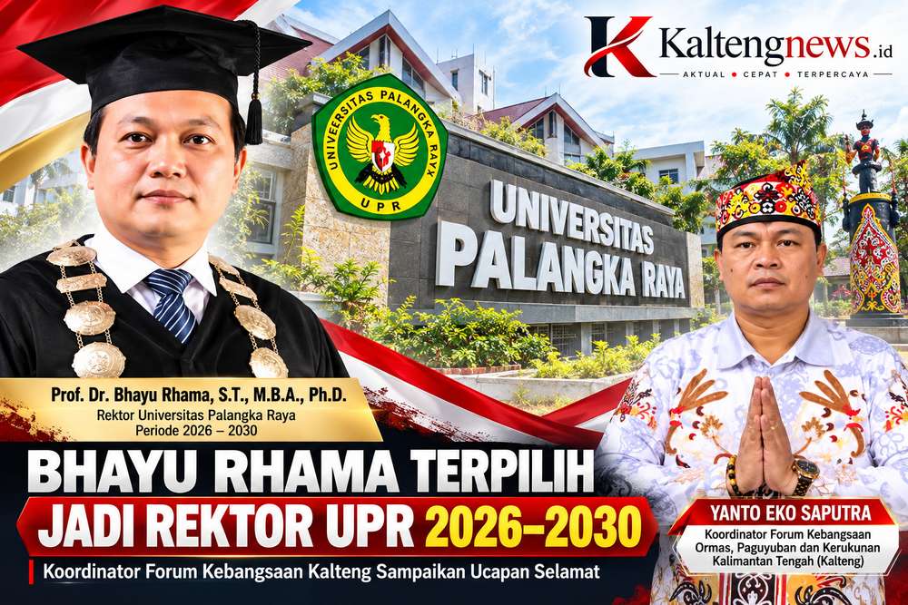 Prof. Dr. Bhayu Rhama Terpilih sebagai Rektor UPR Periode 2026–2030, Koordinator Forum Kebangsaan Kalteng Sampaikan Ucapan Selamat