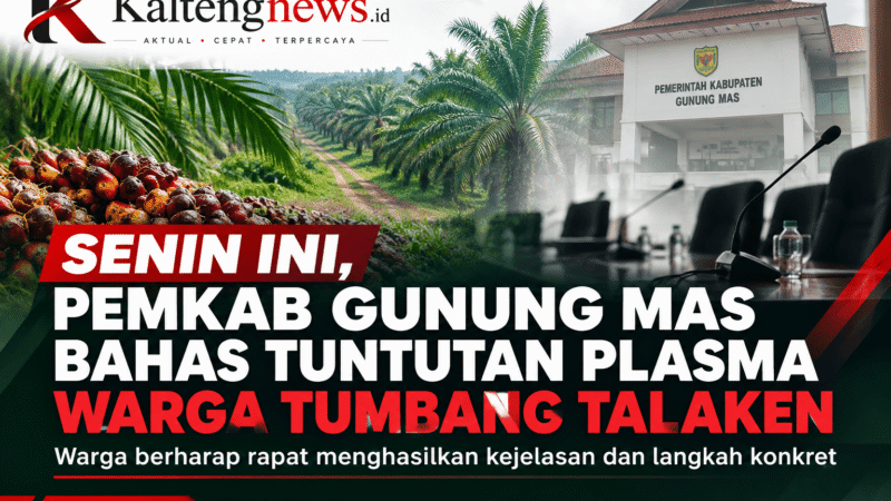 Senin Ini, Pemkab Gunung Mas Bahas Tuntutan Plasma Warga Tumbang Talaken