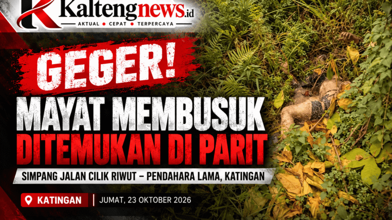 Geger! Mayat Membusuk Ditemukan di Parit Simpang Jalan Cilik Riwut