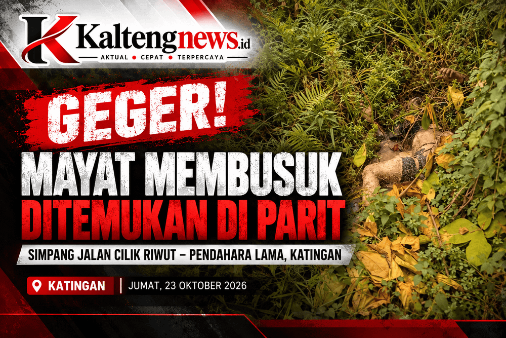 Geger! Mayat Membusuk Ditemukan di Parit Simpang Jalan Cilik Riwut