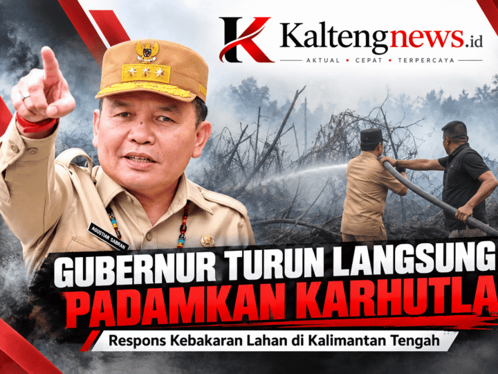 Gubernur Agustiar Sabran Turun Langsung Padamkan Karhutla di Kobar