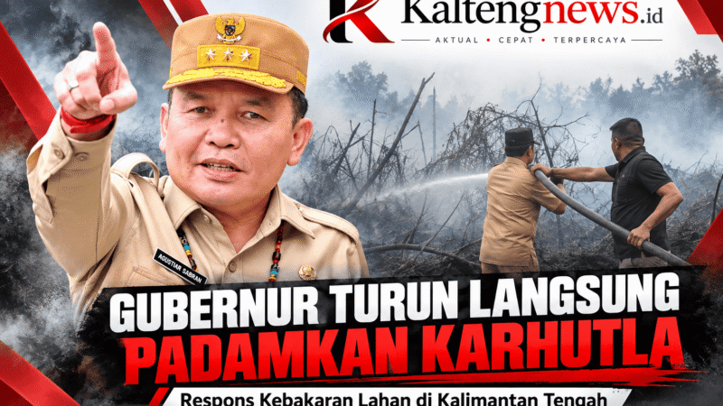 Gubernur Agustiar Sabran Turun Langsung Padamkan Karhutla di Kobar