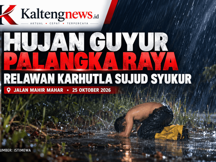 Hujan Guyur Palangka Raya, Relawan Karhutla Sujud Syukur