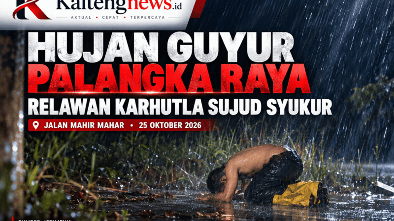 Hujan Guyur Palangka Raya, Relawan Karhutla Sujud Syukur