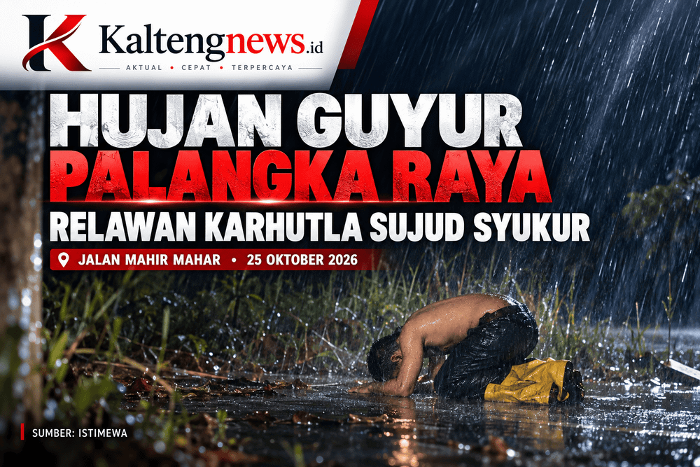 Hujan Guyur Palangka Raya, Relawan Karhutla Sujud Syukur