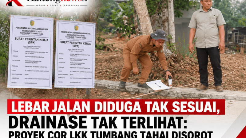 Lebar Jalan Diduga Tak Sesuai, Drainase Tak Terlihat: Proyek Cor LKK Tumbang Tahai Disorot