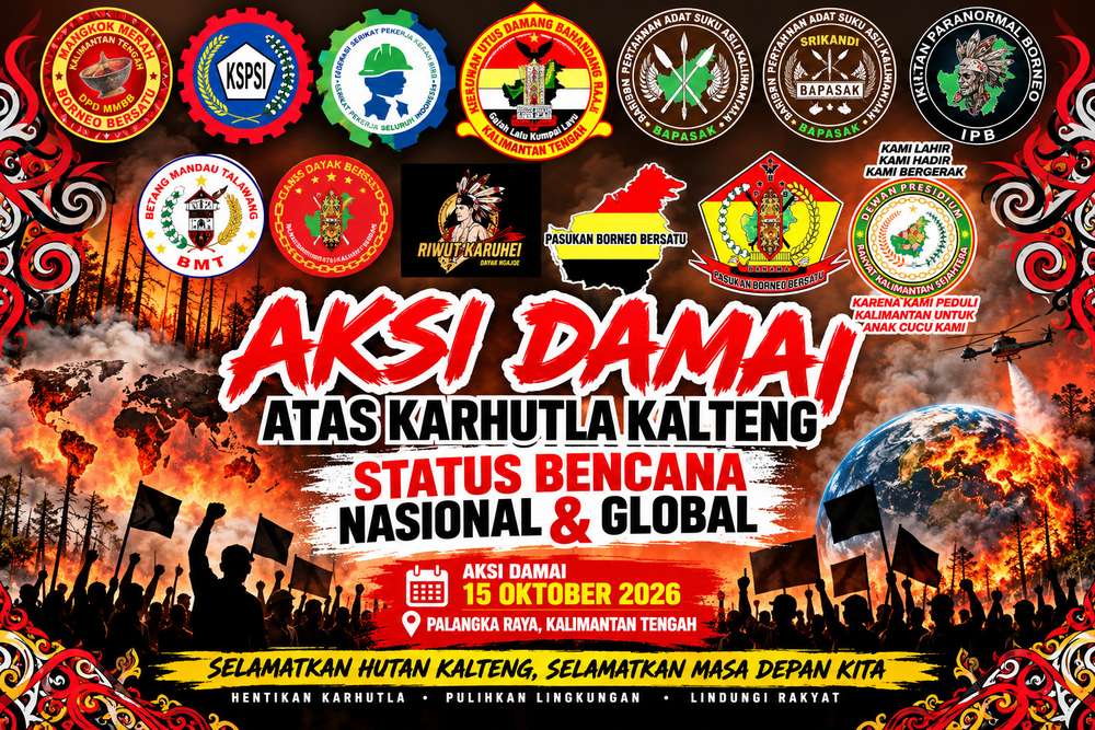 Aksi Damai Karhutla Kalteng, Desak Status Bencana Nasional