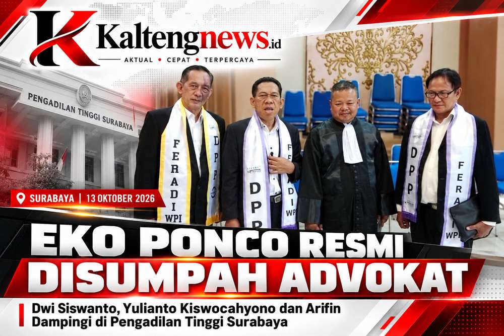 Eko Ponco Resmi Disumpah sebagai Advokat di Pengadilan Tinggi Surabaya melalui FERADI WPI